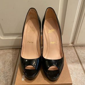 Christian Louboutin Yoyo Zeppa Peep Toe Pumps
